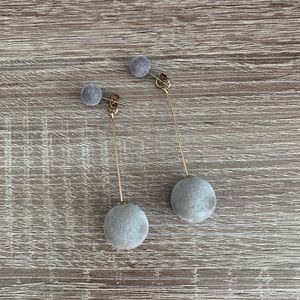 Double Ball 3-D Drop Earrings